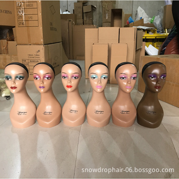 wholesale africa american white women female new fiberglass mannequin head for wig display realistic mannequin heads